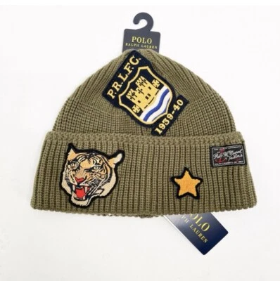 Polo Ralph Lauren 1939-40 Verde EE. UU. Puños Calavera Gorro Estrella de Tigre NUEVO Foto 1 de 4