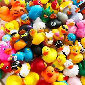 23 Pcs Mini Rubber Ducks in Bulk Yellow Tiny Baby Shower Ducks Float Squeak ... - Picture 1 of 8