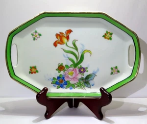 Vintage Moriyama Mori Machi Floral 1920's Dresser Tray Japan 9.5" x 6" - Picture 1 of 7
