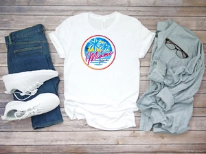 Miami Beach Logo kurzärmlig weiß Herren T-Shirt K596 - Bild 1 von 2