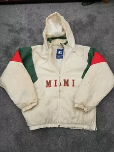 STARTER MIAMI HURRICANES WATTIERTE HERREN JACKE GEBRAUCHT GRÖSSE M AMERIKANISCH IMPORTIERT - Bild 1 von 7