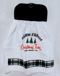 Handmade Hanging Kitchen Farm Fresh Christmas Trees Button Top Machine Sewn B1 - Picture 1 of 3