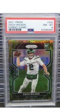 2021 Prizm Zach Wilson Forest Camo Prizm Rookie Card RC #1/15 PSA 8 Jets 1/1