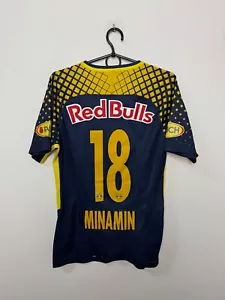 RED BULL SALZBURG 2018 AWAY MATCH WORN FOOTBALL SHIRT #18 MINAMINO SIZE S ADULT - Picture 1 of 11
