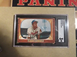 Bowman 1955 segundo año Hank Aaron #179 sgc 3 muy bueno -- ¡Primera tarjeta Bowman!¡! - Imagen 1 de 4