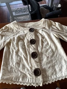 Kensie MED Jacket Blazer Ivory Texture BUTTONS - Picture 1 of 14