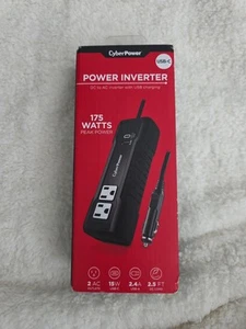Cyber Power 175W POWER INVERTER 12V DC to 120V x2 AC OUTLETS 15W USB-C 2.4A (L) - Picture 1 of 4