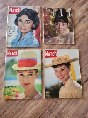 *RARE* Vintage French Fashion  Magazine Lot Audrey Hepburn Paris Match ELLE  - Image 1 of 4