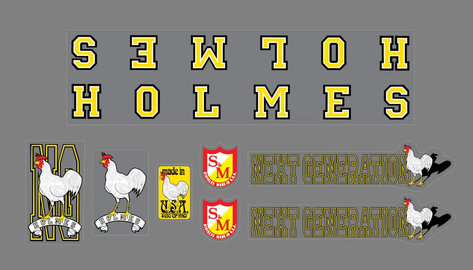 Juego de calcomanías S&M Bikes Holmes Cock/Holmes NG bmx. Foto 1 de 1