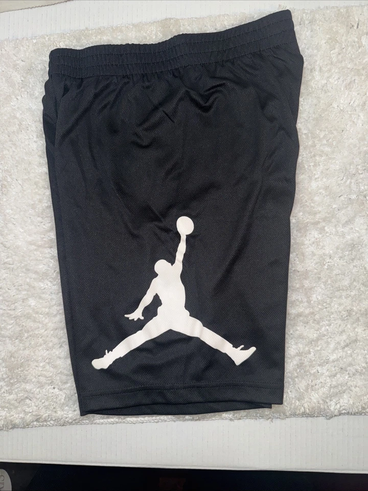 Pantalones Cortos Nike Air Niños Jóvenes Talla Grande Jordan Logo Atléticos Baloncesto Malla Negros Foto 1 de 4