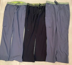 Activate Scrub Pants Lot Medium Womens Pewter Gray Black Active Stretch - Picture 1 of 6
