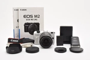 Canon EOS M2 18-55mm f/3.5-5.6 Mirrorless Camera White w Lens Used Excellent 5+ - Picture 1 of 12