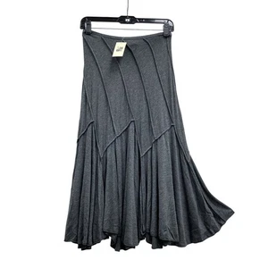 NWT Wmns Y2k Vintage MAX STUDIO Gray Heather Whimsigoth Fairy Flare Midi Skirt M - Picture 1 of 3