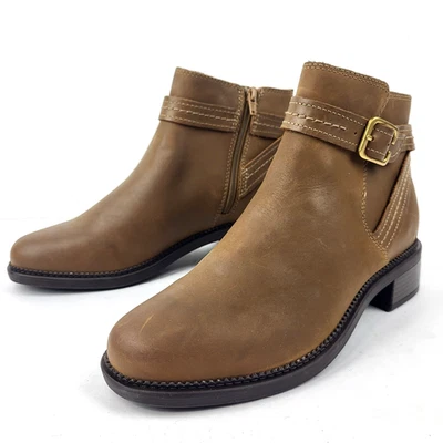 Clarks Collection Maye Mujer Correa Botín Cuero Tostado Oscuro Hebilla Talla 9M Foto 1 de 4