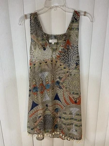 Umgee USA womens top, Plus Size 2X, Flamingo Print, Tank, Long, Sheer, Ball Trim - Picture 1 of 13