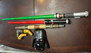 Vintage Stat Wars Cosplay Lot Lightsaber Luke Darth Vadar Saber Mask, Rey Parts - Picture 1 of 9
