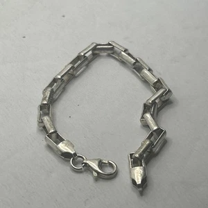 "Brazalete de cadena de eslabones de plata de ley de 6,5""" - Imagen 1 de 6