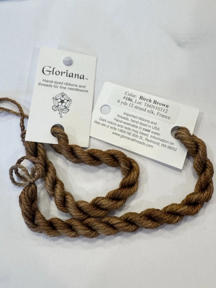 Gloriana 12 Strand Silk Floss For Needlework-2 Skeins/6 Yds Each- BIRCH BROWN - Image 1 of 2