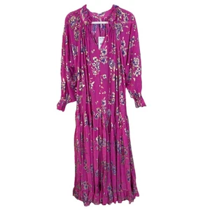 Free People Feeling Groovy Foil Maxi Dress Women’s Size Small Pink & Gold NWT - Picture 1 of 10