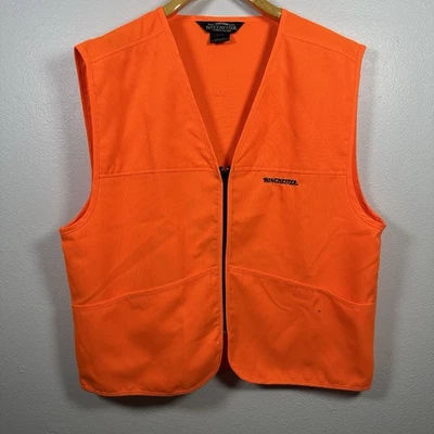 Winchester Blaze Orange Hunting Vest Size Large Lightweight Zipper Deer Vintage - Image 1 of 4