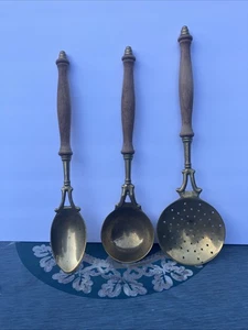 Utensili da cucina rustici francesi in ottone antichi vintage - Foto 1 di 3