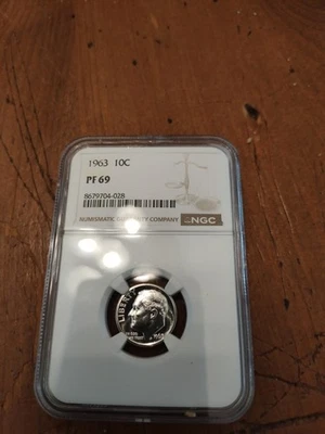 1963 Proof 10c Roosevelt Dime NGC PF69￼ - Image 1 of 2