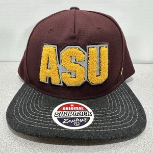 NWT Arizona State ASU Sun Devils Zephyr SnapBack Baseball Cap Hat Maroon Adult - Picture 1 of 8