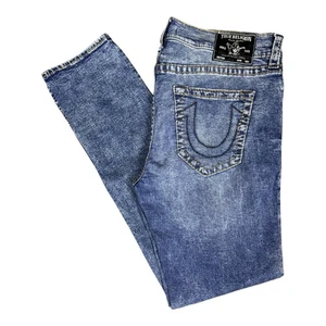 True Religion Rocco Relaxed Skinny Jeans Men’s 36x34 Tapered Straight Leg Cotton - Picture 1 of 13