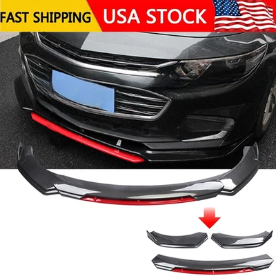 Carbon Fiber Red Front Bumper Lip Spoiler /Splitter Kits For Chevrolet Equinox Foto 1 de 4