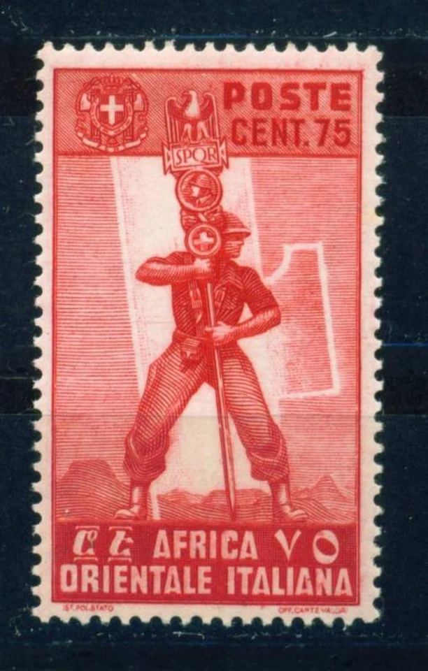 Ital. East Africa Germany-Italy Axis WW2 Mussolini's Soldier stamp 1941 MNH B-1 - Image 1 of 1