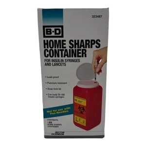 Contenedor de objetos punzocortantes para el hogar B-D para jeringas y lancetas de insulina - Imagen 1 de 5