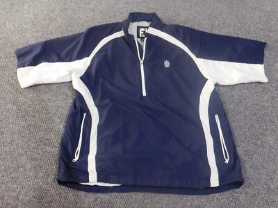 footjoy pullover large blue windbreaker mens 1/4 zip golf sweatshirt  mesh lined - Image 1 of 4