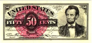 TIM PRUSMACK SIGNED "US 50 CENT FRACTIONAL" CURRENCY, 167/250 MINT - Picture 1 of 2