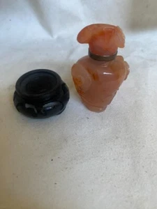 Very Fine Old Chinese Hand Carved Agate Carnelian Snuff Bottle - Picture 1 of 7