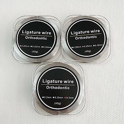 Dental Ligature Wires Stainless Steel Wire Dental Orthodontic Line 40g 3Size • 6.15$
