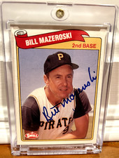 Bill Mazeroski SIGNED Baseball Card Pittsburgh Pirates Autograph 1989 Swell
