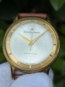 Vintage Seiko Sportsmatic J14103D Tuxedo Dial 17 Jewels Automatic Watch - Picture 1 of 8