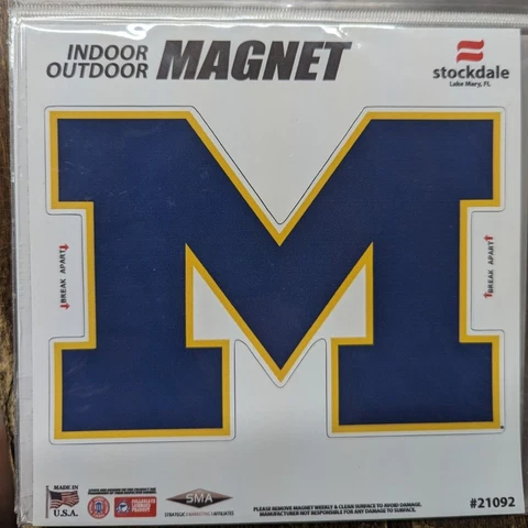 MICHIGAN WOLVERINES 6"X6" DIE-CUT MAGNET FOR INDOOR OR OUTDOOR HIGH QUALITY Cover