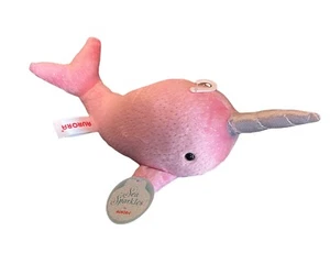 NWT 7” Aurora Plush Sequin Sea Star Narwhal Stuffed Animal Pink Rainbow Belly - Picture 1 of 2