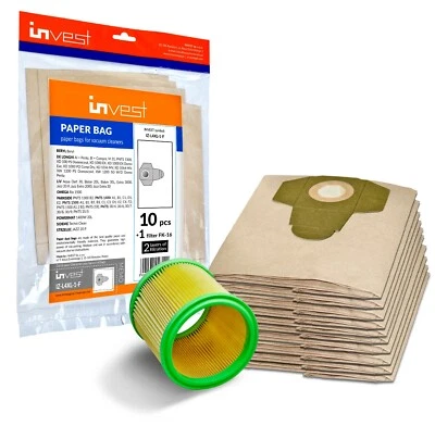 5-20 Staubsaugerbeutel +/- Patronenfilter für Parkside PNTS 1400 A1 PNTS 1500...