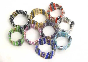 Wholesale 8X Multicolor Cloisonne Hematite Magnetic Bracelet for Women Long 29" - Picture 1 of 6