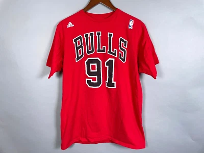 adidas Dennis Rodman Chicago Bulls Jersey T-Shirt Adult Medium Red Retro - Image 1 of 4