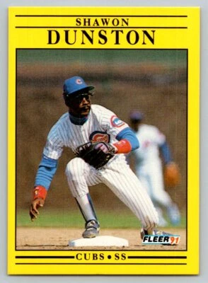 1991 Fleer # 420 - Shawon Dunston - Chicago Cubs - Image 1 of 2