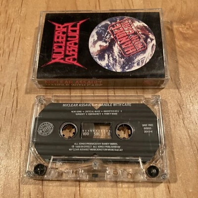 Nuclear Assault - Handle With Care CASSETTE TAPE 1st US issue anthrax overkill - Image 1 of 3