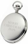PERSONALISED SILVER MERRY CHRISTMAS PAPA POCKET WATCH PW178