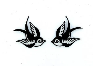 2x Patch patches embroidered iron on backpack biker bird raven sparrows - Bild 1 von 1