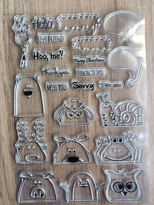 Clear Stamp Niedliche Tiere Hallo Scrapbooking Karten basteln Bullet Journal - Bild 1 von 3