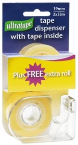 Transparentes Sellotape Klebeband & Tischspender Ultratape 19 mm x 33 m - 2 Rollen - Bild 1 von 3