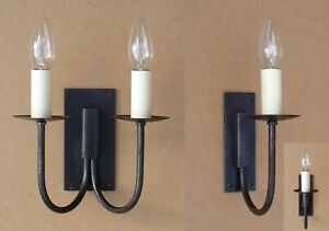 HAND FORGED BLACKSMITH wrought iron rustic vintage country cottage wall light