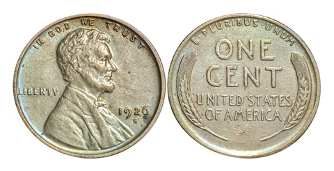 1926 S Lincoln Wheat Cent Some Red Cover